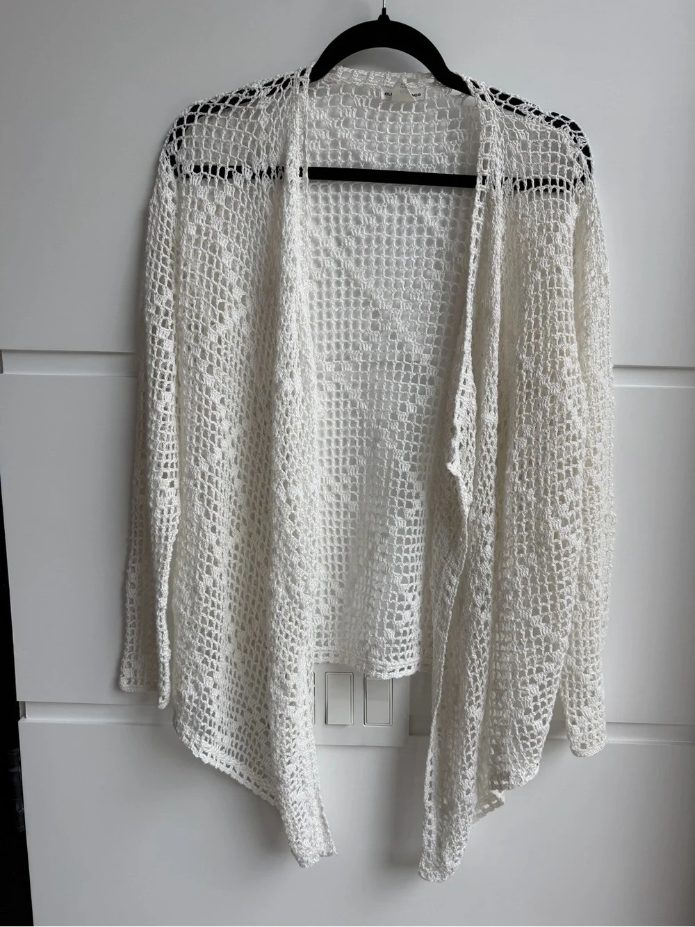 Club Monaco White Open-Knit Swim Coverup Cardigan